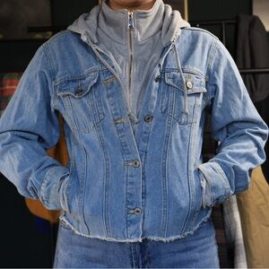 Zaful Denim Blue Women's Bomber Jacket